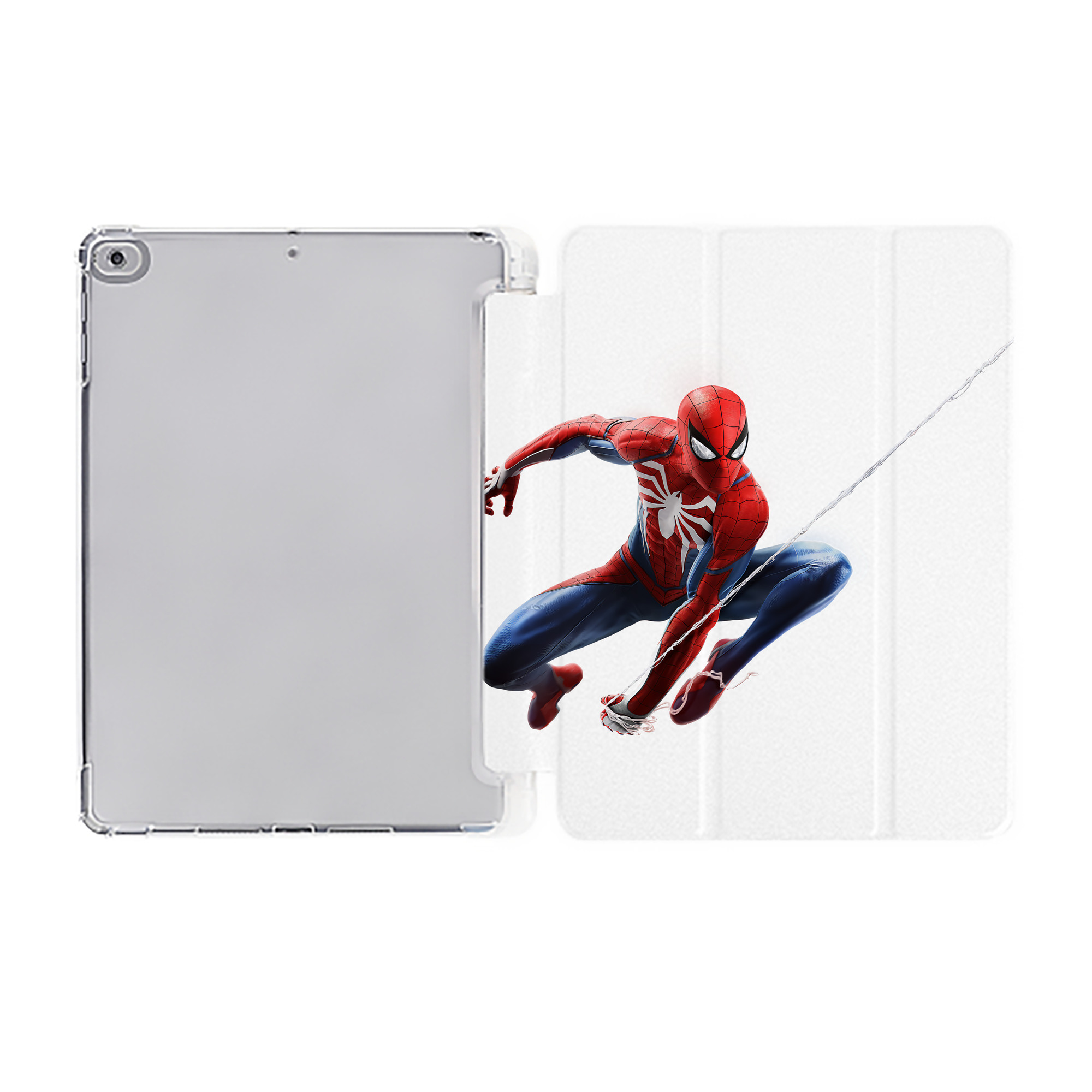 （画像用） Spider Man スパイダーマン IPad ケース ペン収納付き 三つ折りスタンド PUレザー×シリコン 対応機種9.5/10.5/10.9インチ